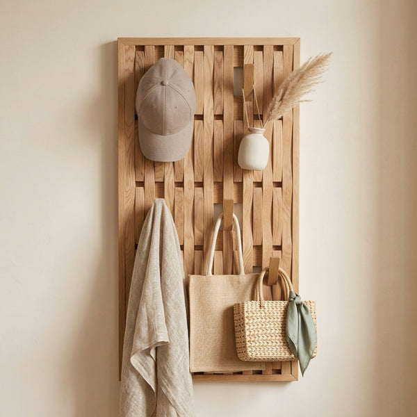 Solid Red Oak Foldable Wall Rack