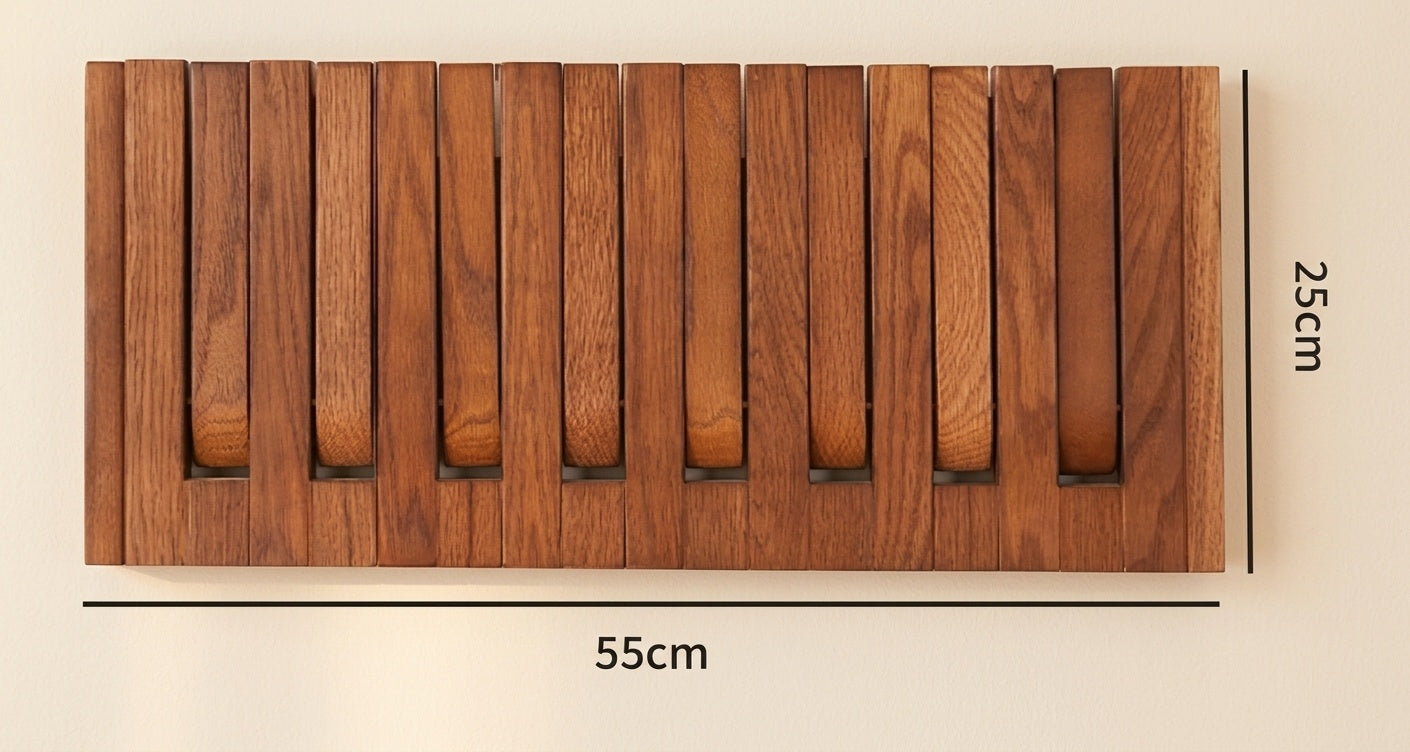 Walnut Wall-Mounted Coat Rack