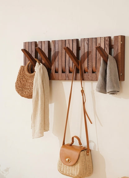 Walnut Wall-Mounted Coat Rack