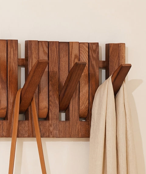 Walnut Wall-Mounted Coat Rack