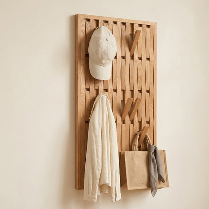 Solid Red Oak Foldable Wall Rack