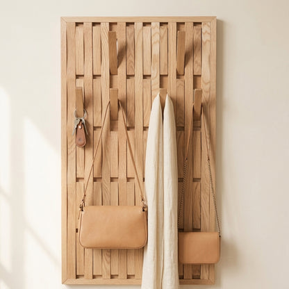 Solid Red Oak Foldable Wall Rack