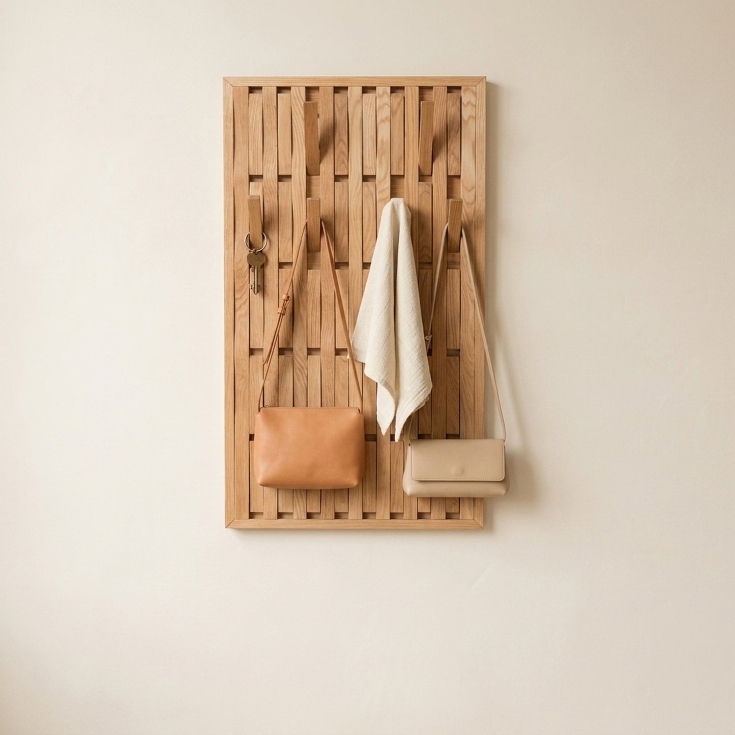 Solid Red Oak Foldable Wall Rack