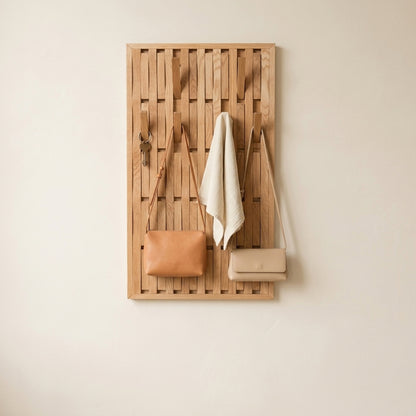 Solid Red Oak Foldable Wall Rack