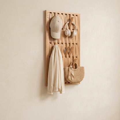 Solid Red Oak Foldable Wall Rack