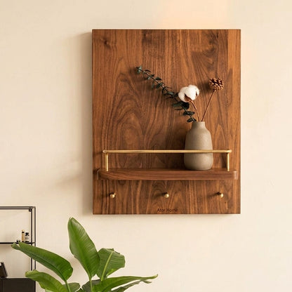 North American Walnut Meter Box Cover Shelf