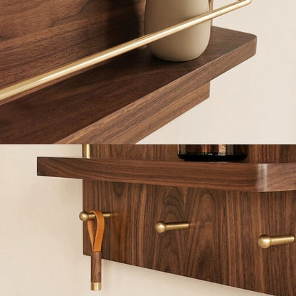 North American Walnut Meter Box Cover Shelf