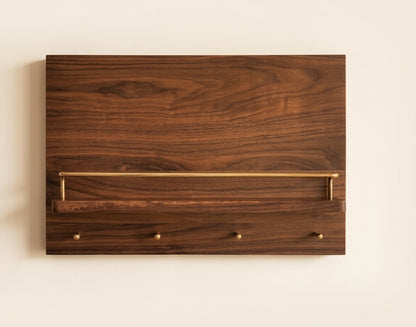 North American Walnut Meter Box Cover Shelf