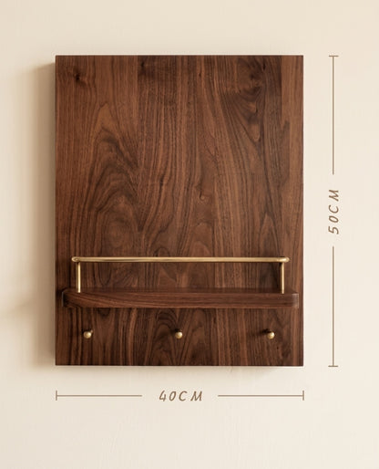 North American Walnut Meter Box Cover Shelf