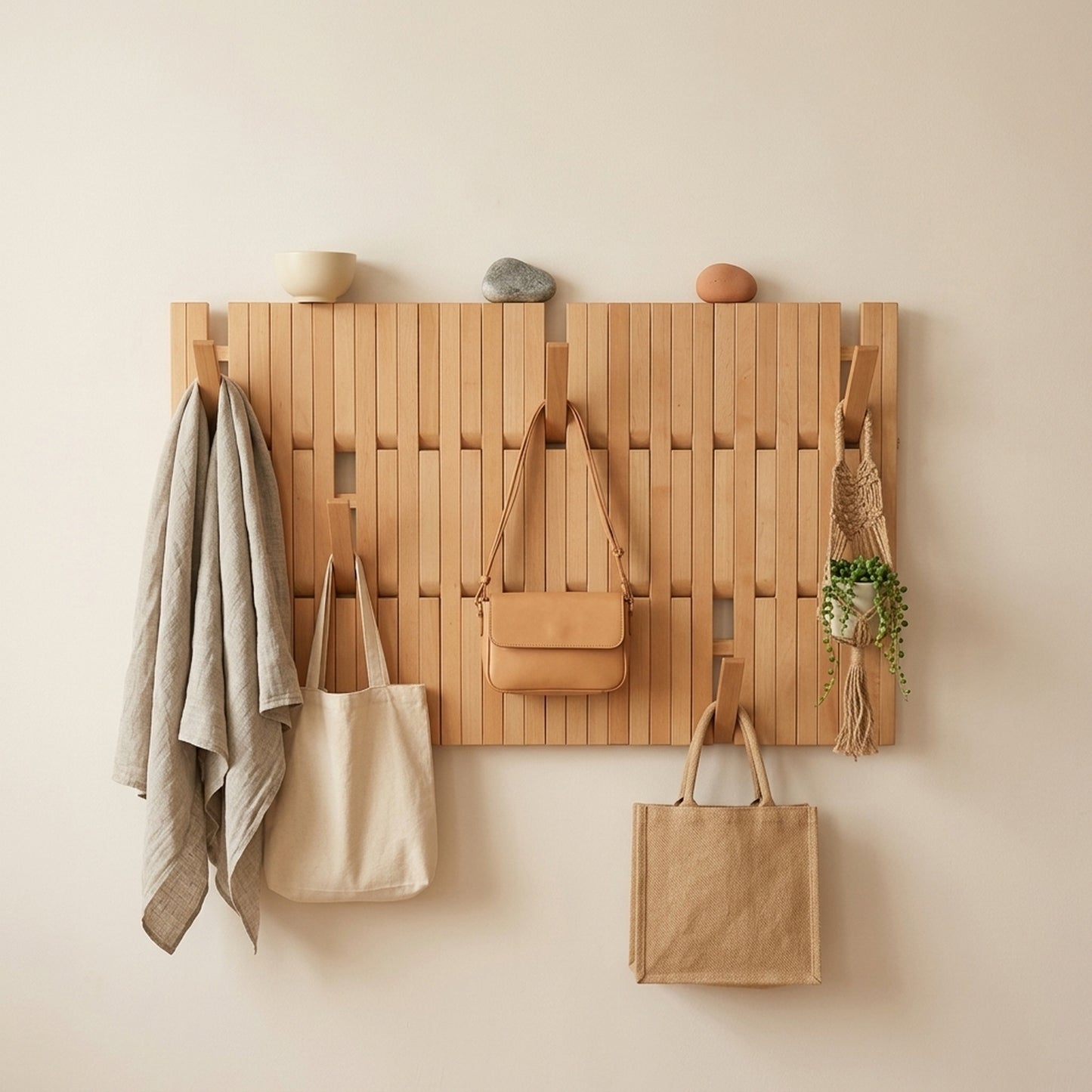 Wall Mounted Wooden Coat Rack