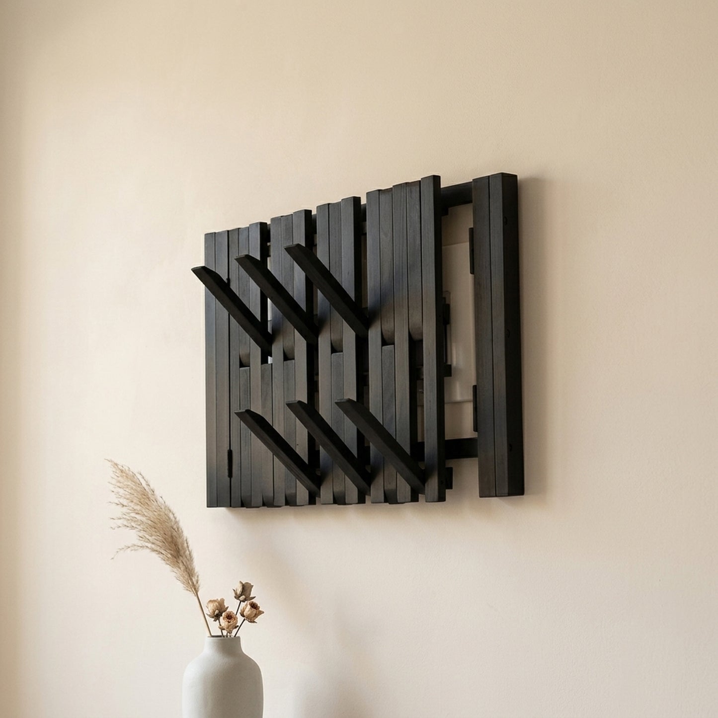 Black Wooden Electrical Box Cover, Wall Rack Storage