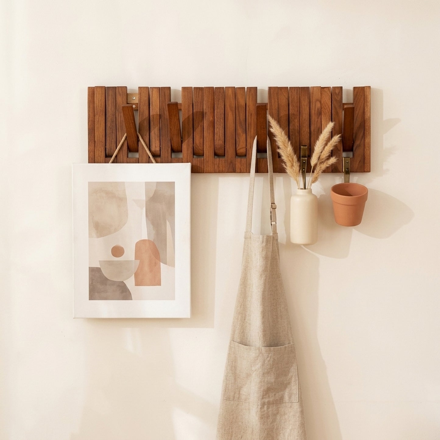 Wooden Wall-Mounted Piano Coat Rack