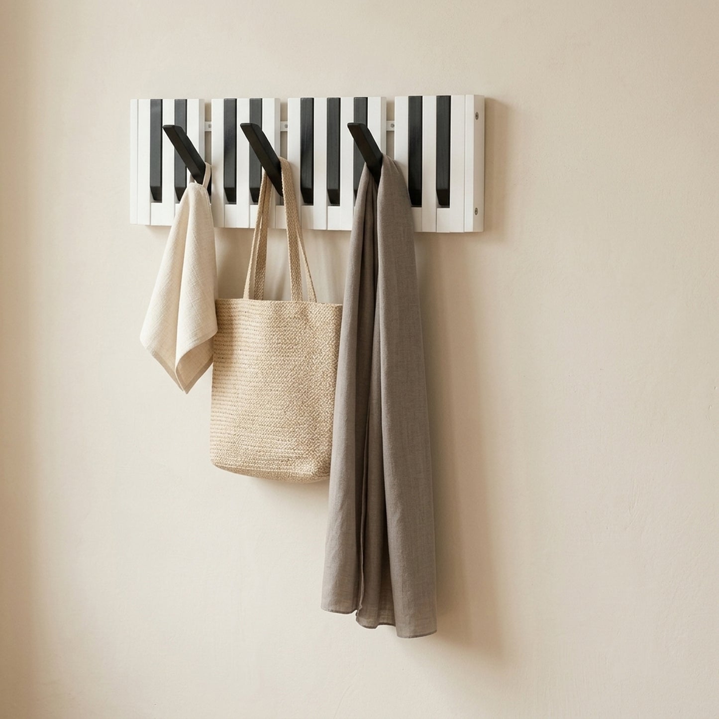 Wooden Wall-Mounted Piano Coat Rack