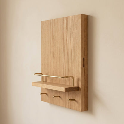 Oak Wood Meter Box Cover Shelf