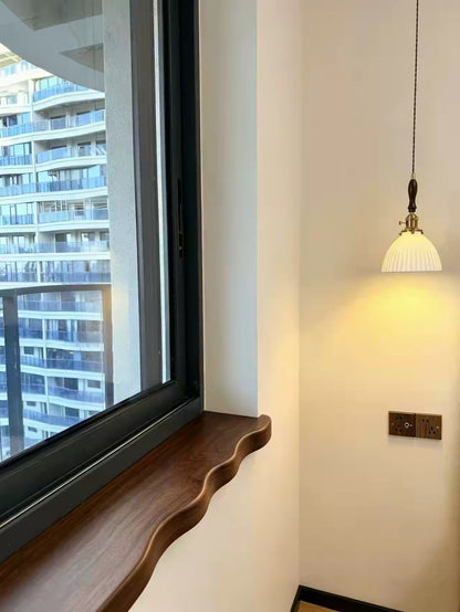 Walnut Live Edge Window Sill Shelf: Adhesive Rustic Plant Display for Home Decor