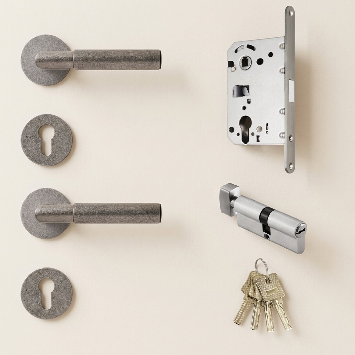 Solid Brass Cowhide Leather Door Lever (Copy)