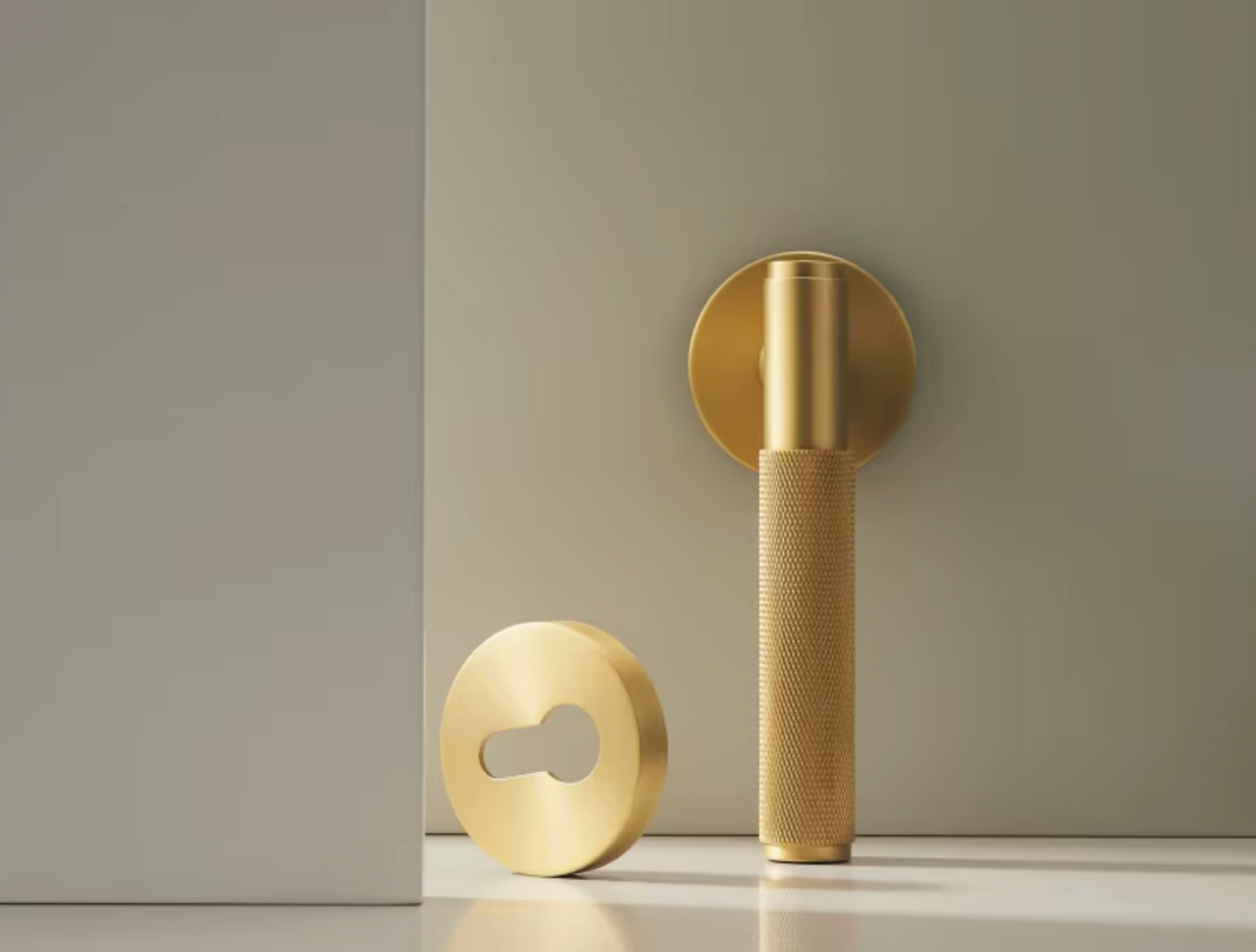 Knurled Privacy  Solid Brass Door Lever. Passage Door Handle