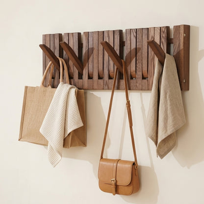 Wooden Wall-Mounted Piano Coat Rack