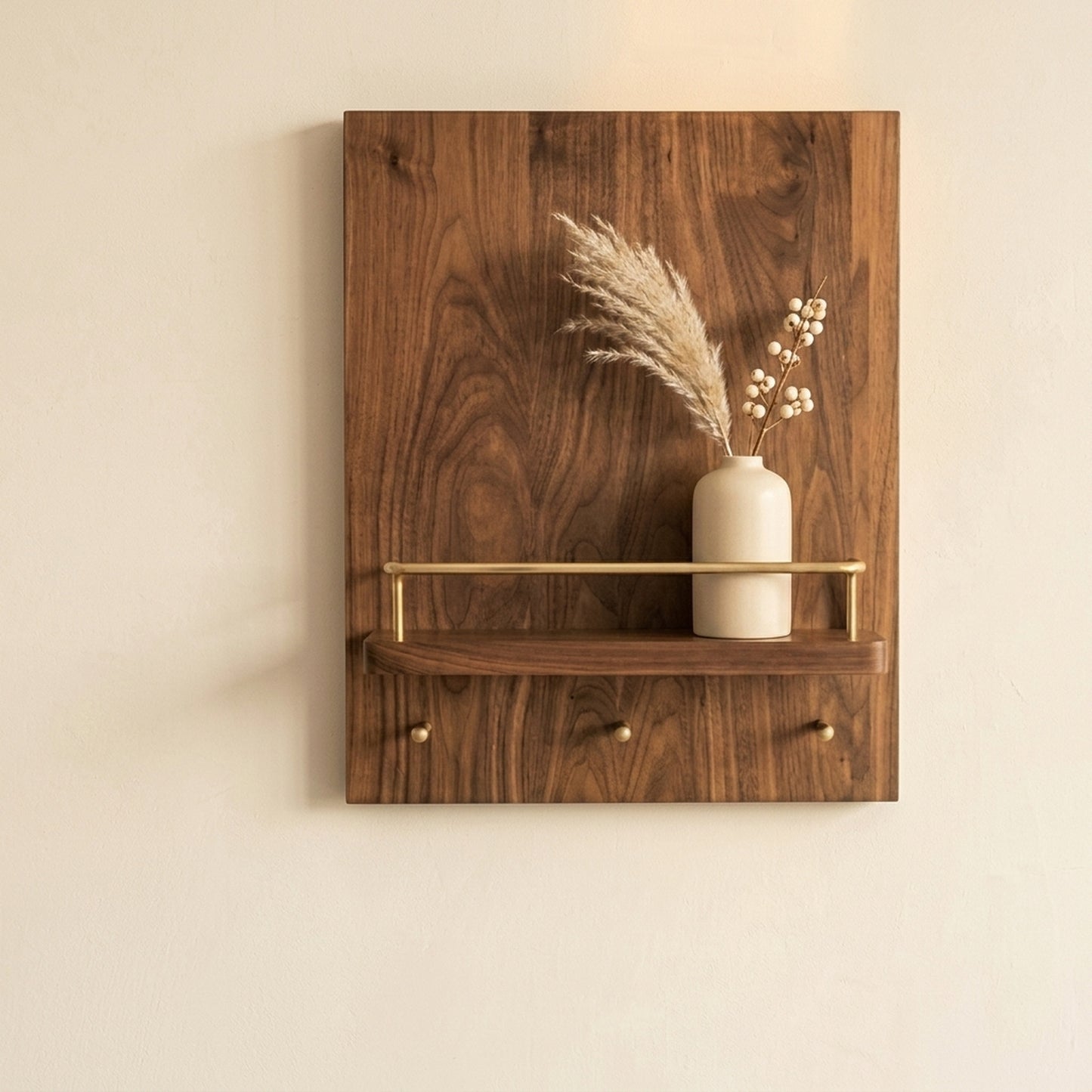 North American Walnut Meter Box Cover Shelf