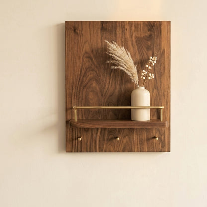 North American Walnut Meter Box Cover Shelf