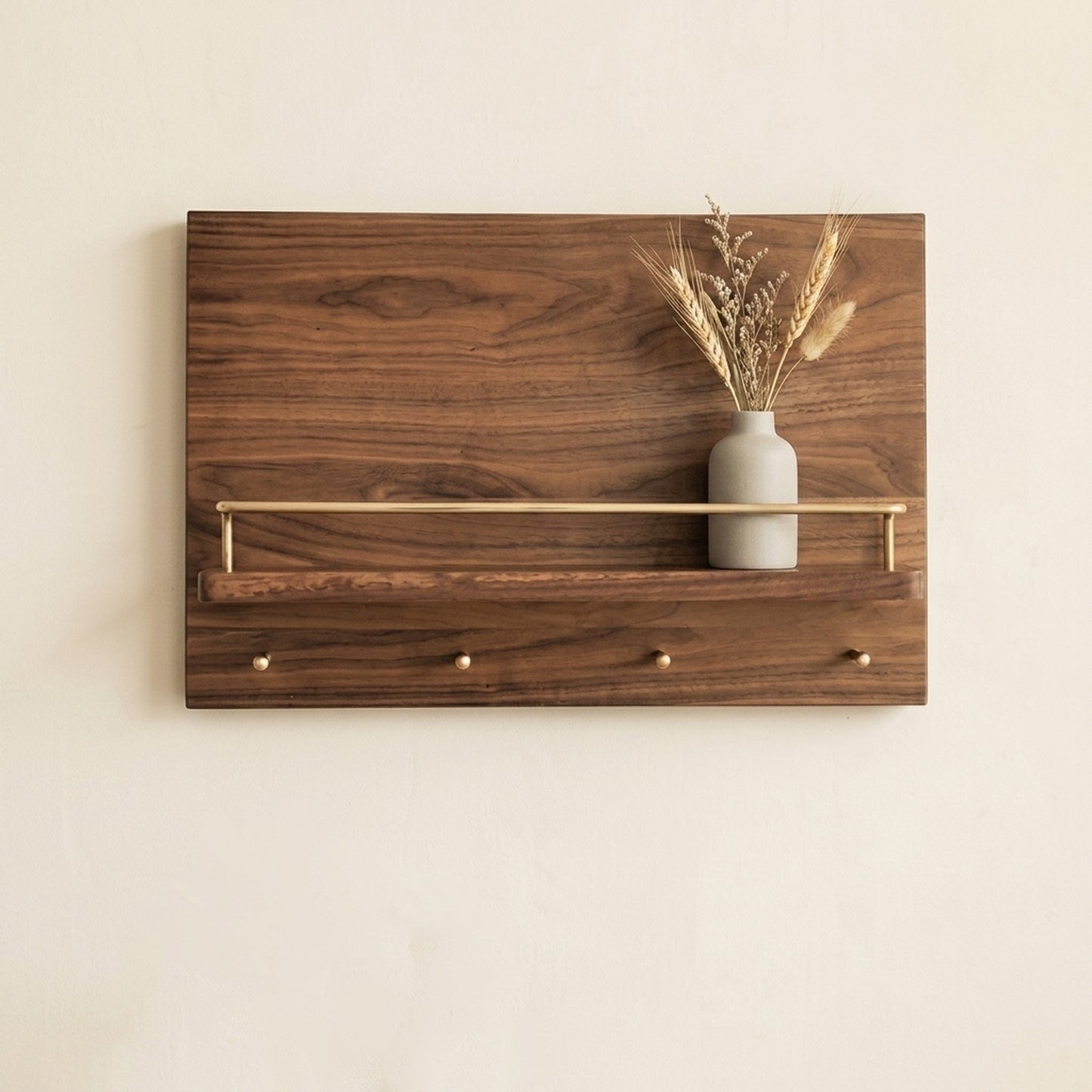 North American Walnut Meter Box Cover Shelf