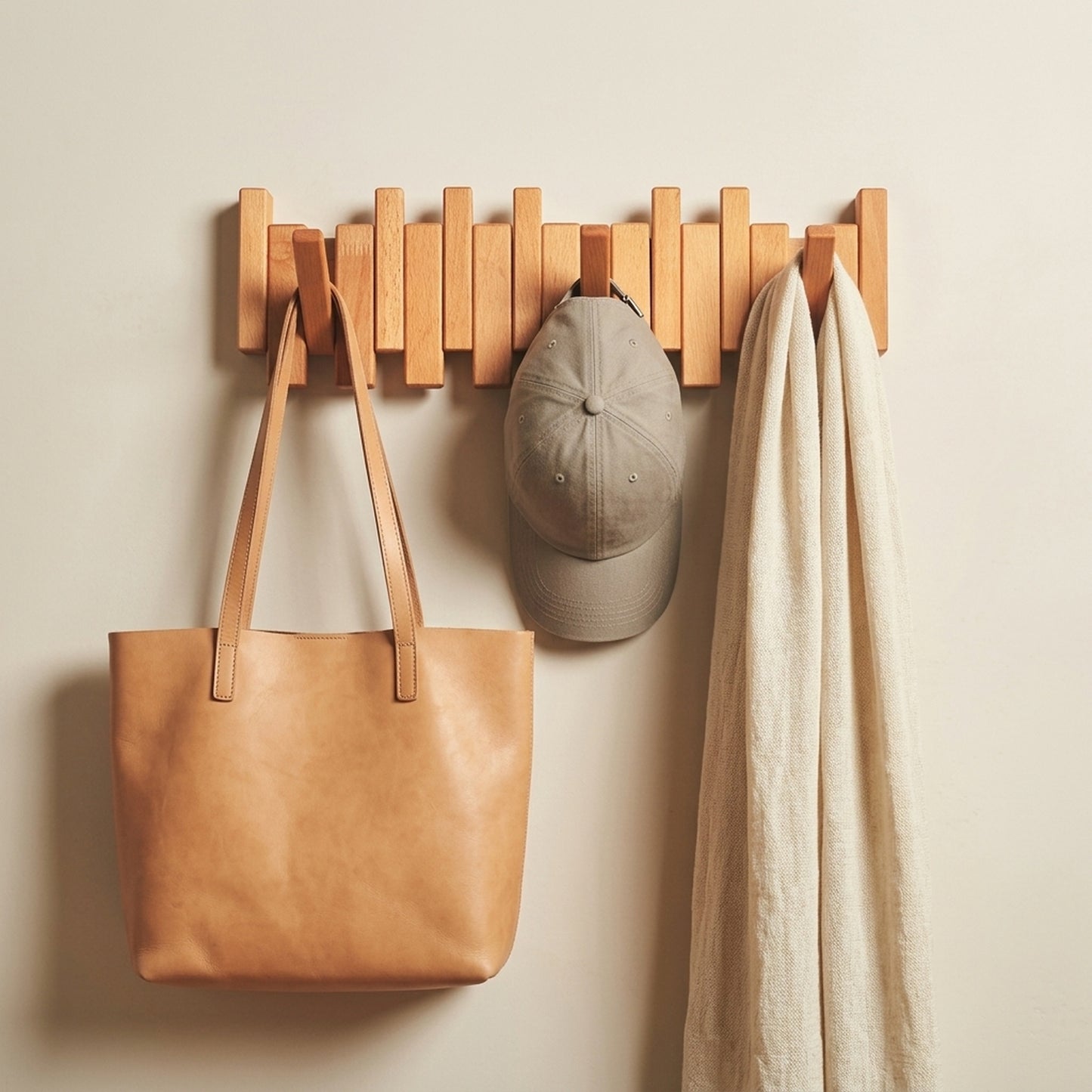 Beech Wood Wall Rack