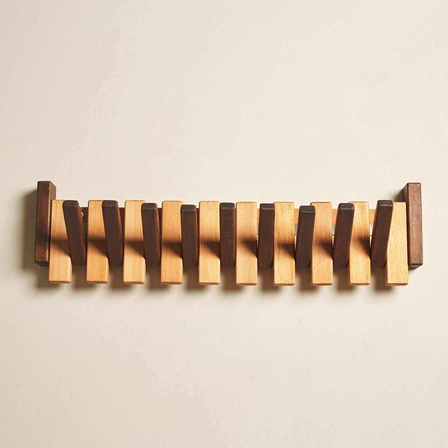 Solid Beech&Walnut Wall Organizer
