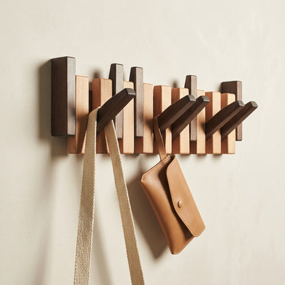 Solid Beech&Walnut Wall Organizer