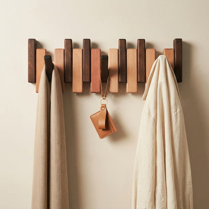 Solid Beech&Walnut Wall Organizer
