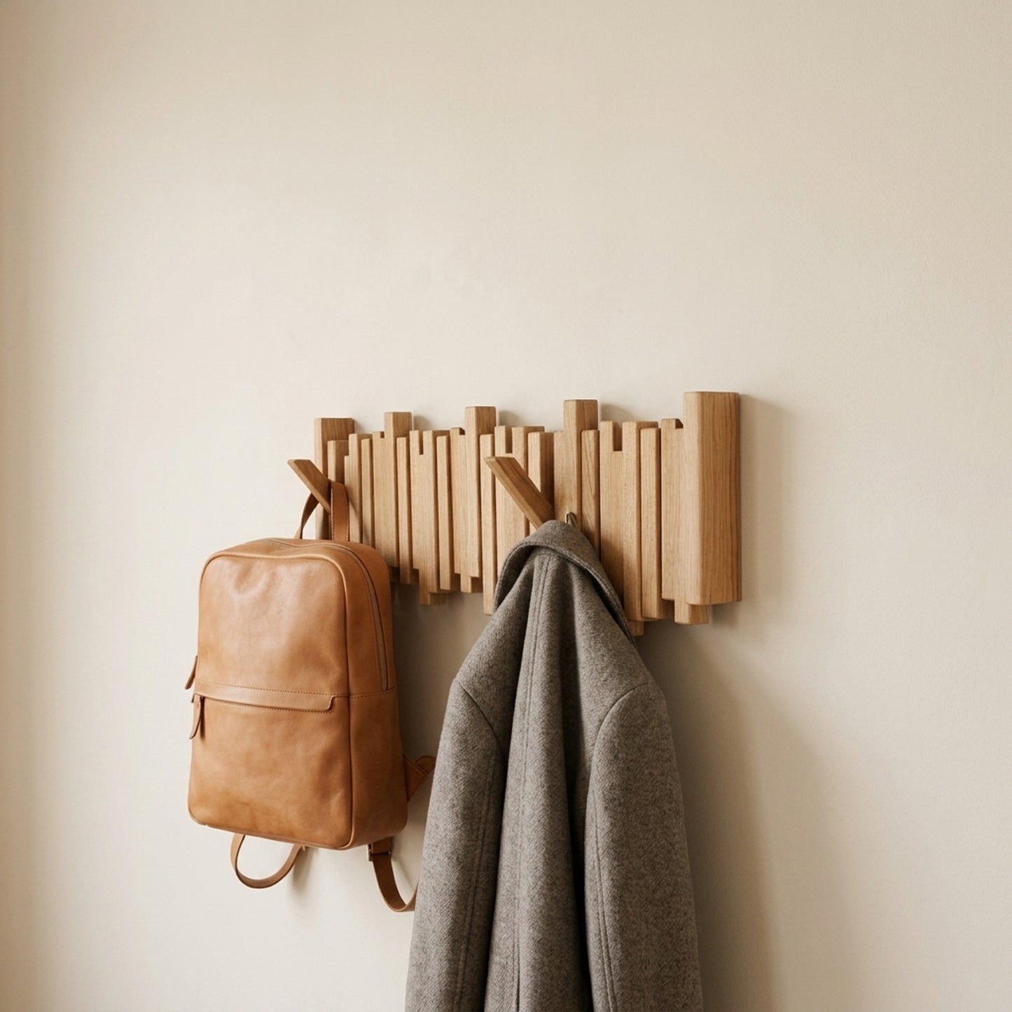 Oak wood Irregular Wall Rack