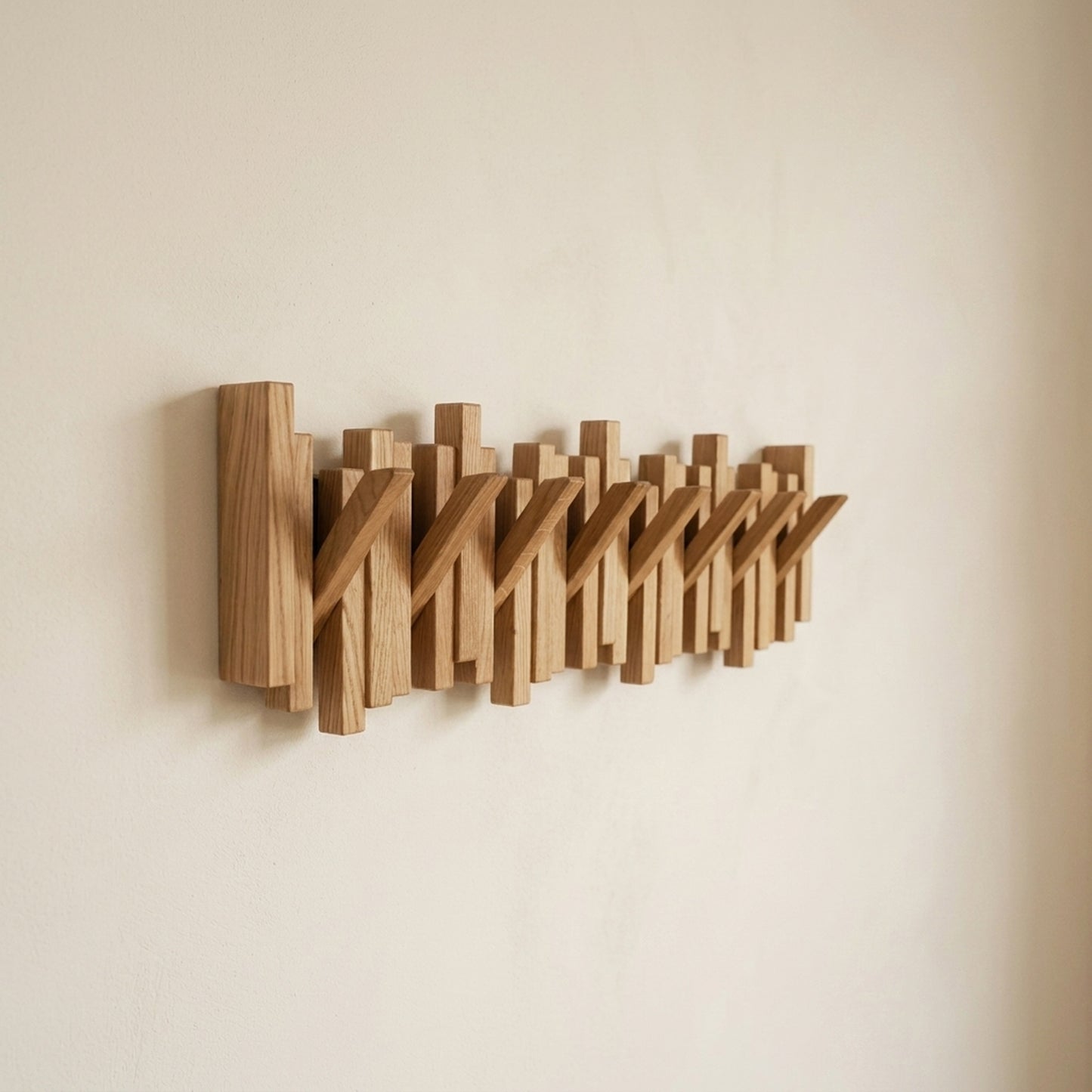 Oak wood Irregular Wall Rack
