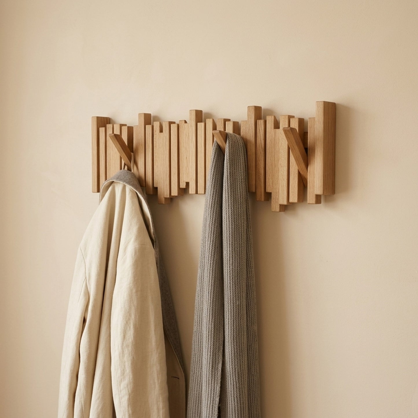 Oak wood Irregular Wall Rack