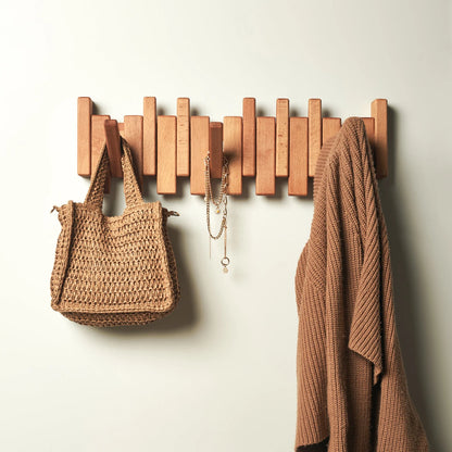 Solid Beech&Walnut Wall Organizer
