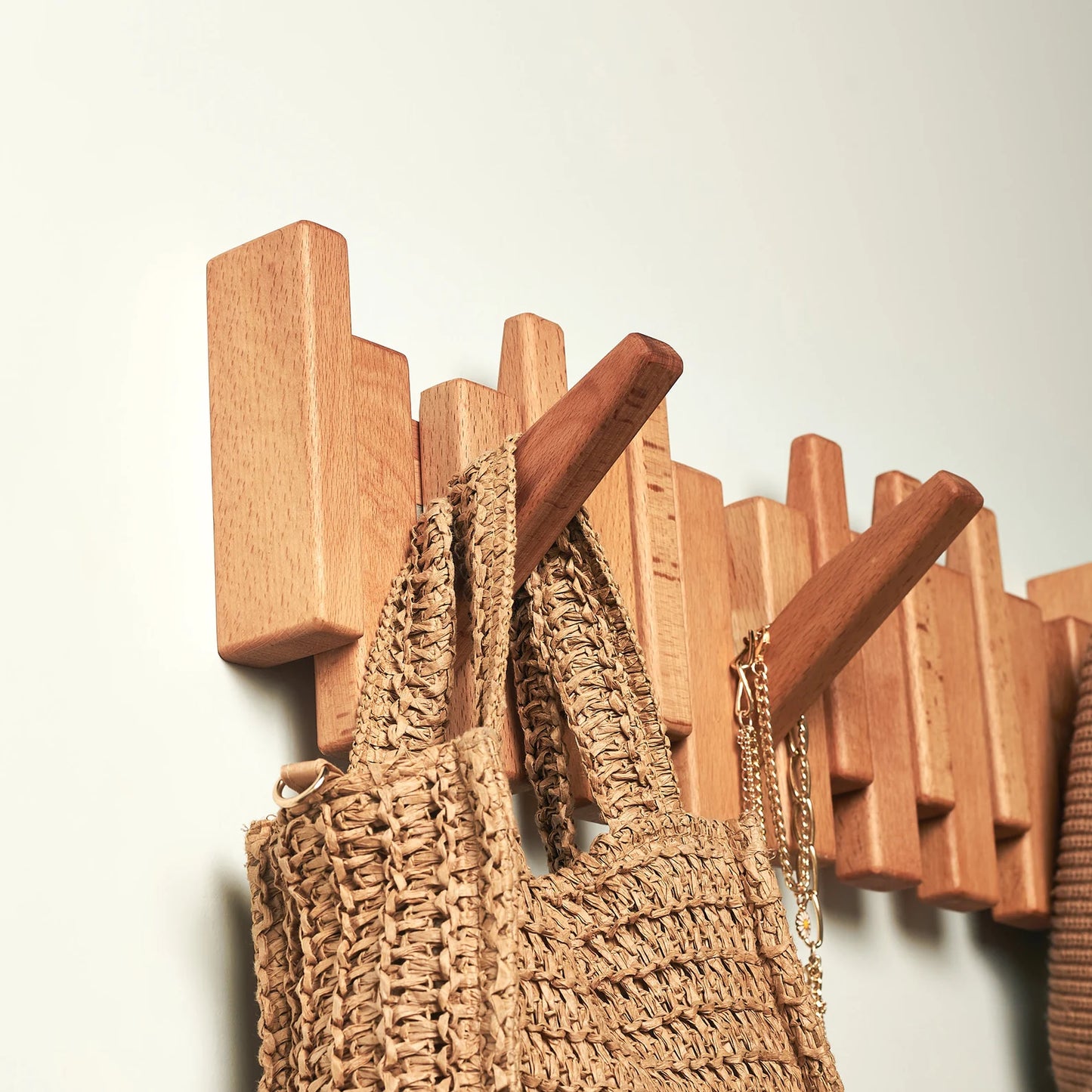 Solid Beech&Walnut Wall Organizer
