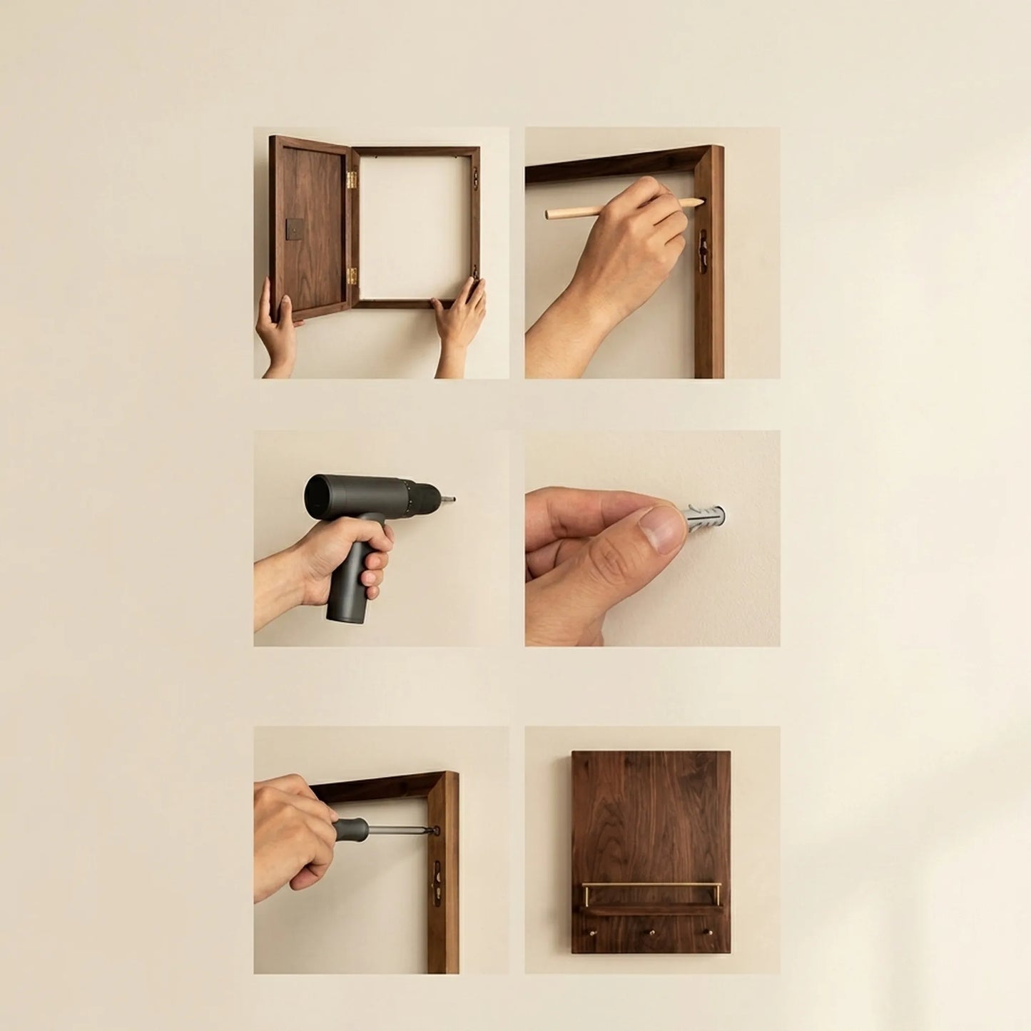 North American Walnut Meter Box Cover Shelf