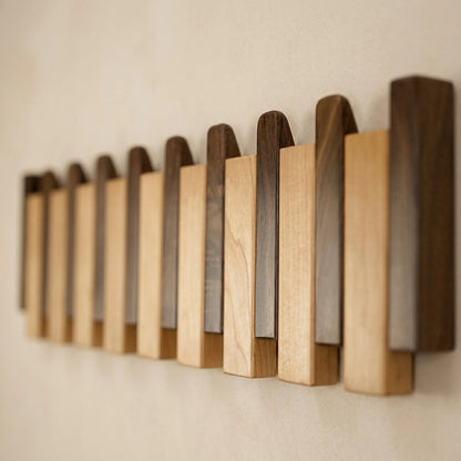 Solid Beech&Walnut Wall Organizer