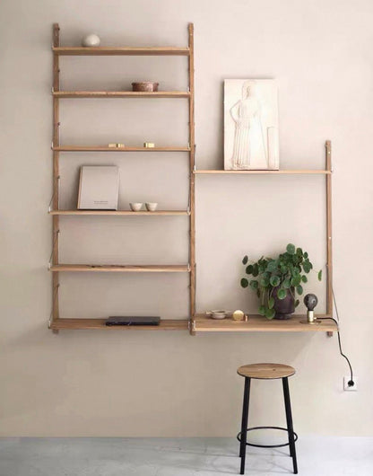 Oak Wood Modular Shelving System