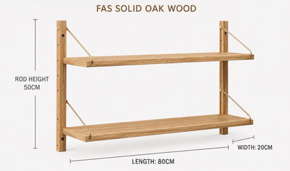 Oak Wood Modular Shelving System
