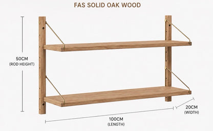 Oak Wood Modular Shelving System