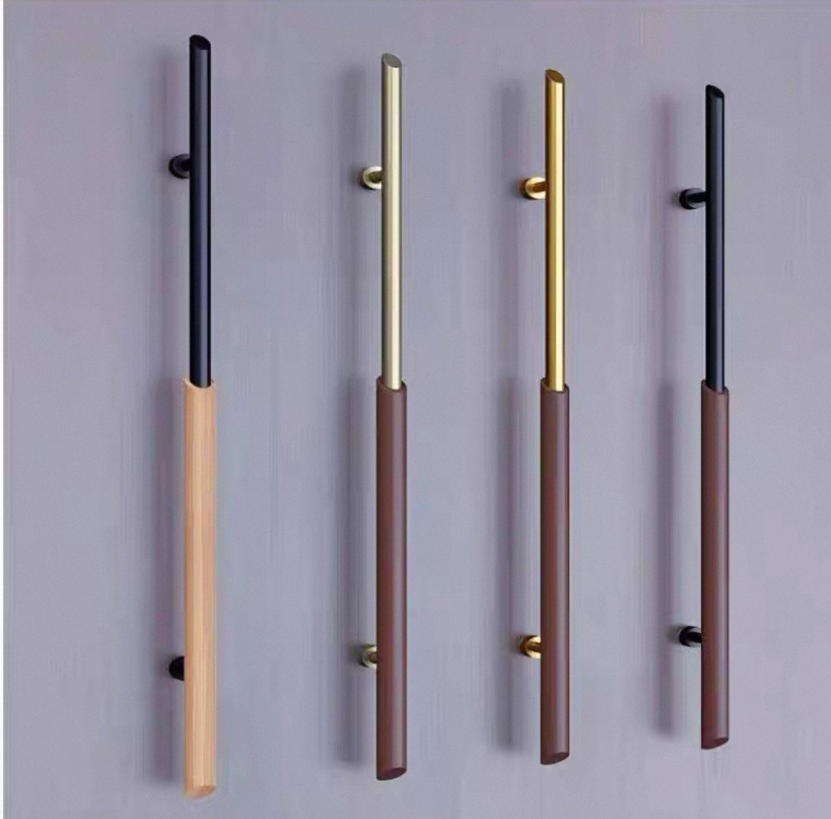 Long Wood Metal Door Handle