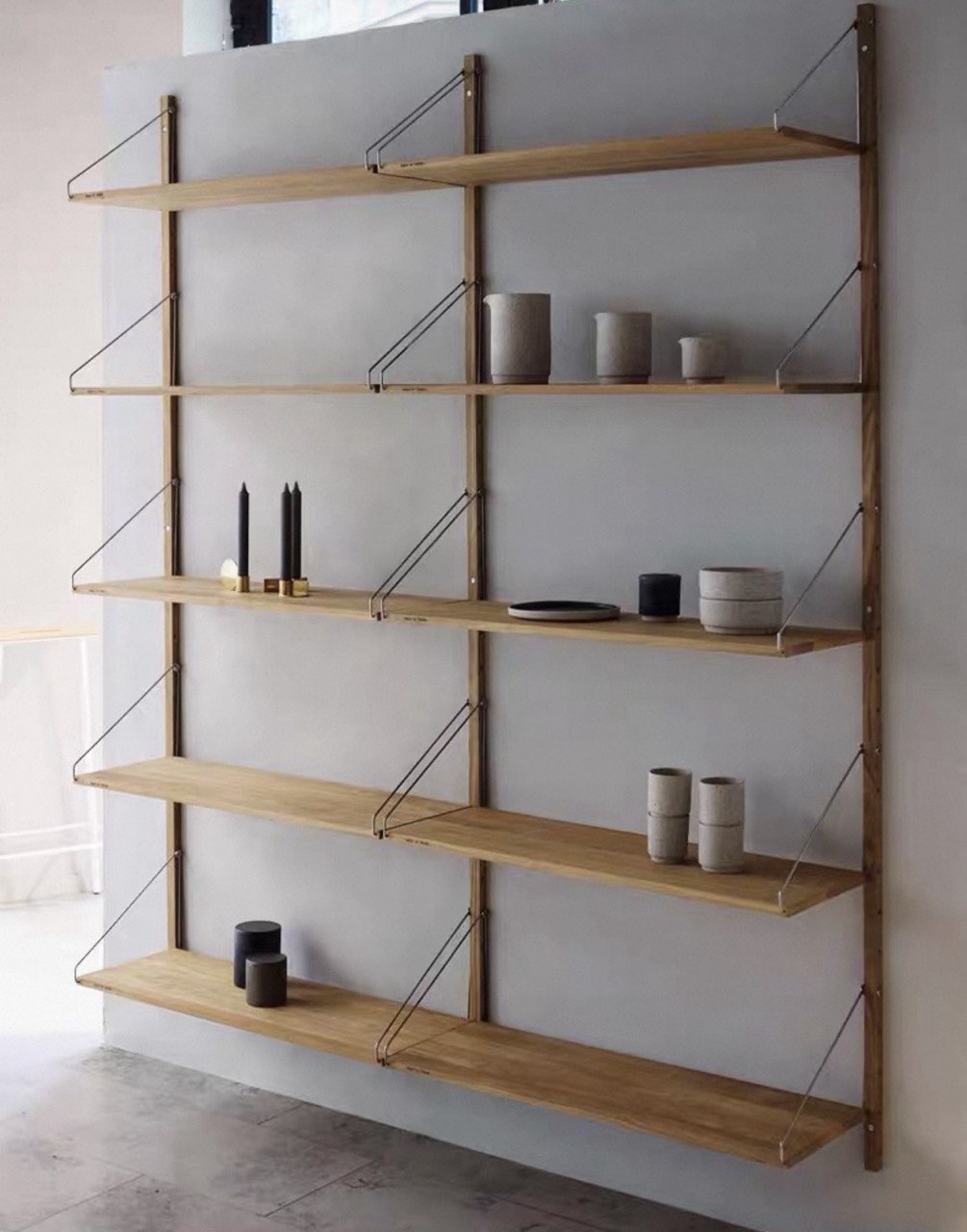 Oak Wood Modular Shelving System