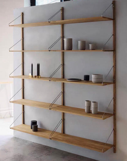 Oak Wood Modular Shelving System