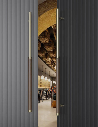 Long Wood Metal Door Handle