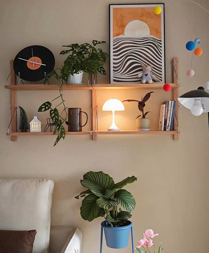 Oak Wood Modular Shelving System