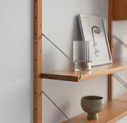 Oak Wood Modular Shelving System