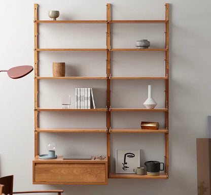 Oak Wood Modular Shelving System